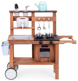 Detská blátová kuchynka z jedľového dreva ECOTOYS