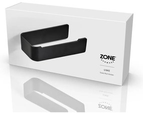 Čierny nástenný kovový držiak na toaletný papier Ume – Zone