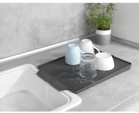 Sivá odkvapkávacia podložka na riad Wenko Linea