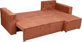 Terakotová rohová pohovka SMART COSARO, obojstranná + 2 vankúšiky ZDARMA