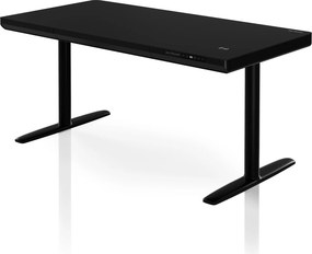 Elektrický písací stôl sit-stand so zásuvkou a bezdrôtovou nabíjačkou Qi čierny, 1400 mm: ELLIS