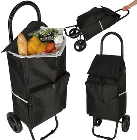 Nákupná taška na kolieskach s rámom 95 cm čierna