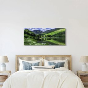 Obraz - Krajina s jazerom (120x50 cm)