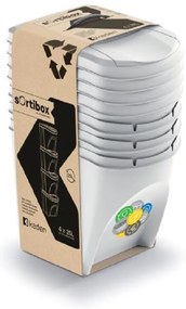 PROSPERPLAST Odpadkový kôš SORTIBOX SIVÝ KAMEŇ - 4x20L