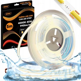 BERGE LED pásik COB Neon 12V - 480D - 9W/m - IP67 - 990lm - 5m - neutrálna farba