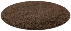 Okrúhly koberec SOFFI shaggy 5cm hnedý