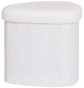 Biely taburet z textílie buklé Medford – House Nordic