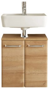 Závesná skrinka bez umývadla v dekore duba v prírodnej farbe 53x60 cm Quickset 318 – Pelipal