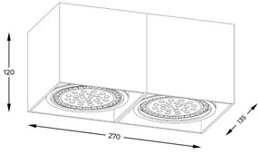 Zuma Line ACGU10-117-N - Bodové svietidlo BOX 2 2xGU10-ES111/15W/230V čierna