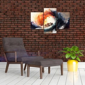 Obraz - Vo víre povodne, akvarel (90x60 cm)