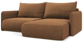 Oranžová rozkladacia/s úložným priestorom rohová pohovka (pravý roh) Nanea – Makamii