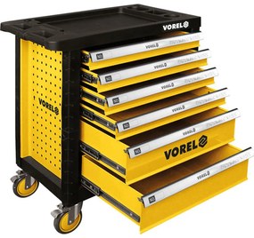 Dielenský vozík 6 zásuviek Vorel žltá | nosnosť 150 kg