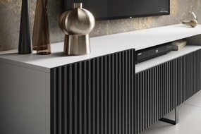 TV STOLÍK DANTE BIELY + ČIERNE ČELO 200 cm