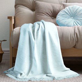 BAVLNENÁ DEKA COTTON CLOUD 150X200 CM SVETLOMODRÁ