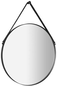 Sapho Sapho, ORBITER zrkadlo guľaté s koženým popruhom, ø 70cm, čierna matná, ORT070
