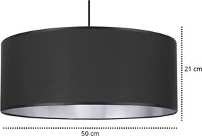 Závesné svietidlo Shade, 1x textilné tienidlo (výber z 2 farieb), (výber z 3 farieb konštrukcie), (fi 50cm), ch