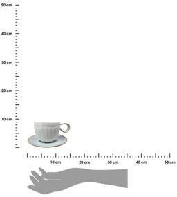 Exner GmbH Keramická šálka s podšálkou Grau 190 ml