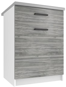 Kuchynská skrinka Belini spodná so zásuvkami 60 cm šedý antracit Glamour Wood s pracovnou doskou  TOR SDSZ1-60/0/WT/GW/0/B1