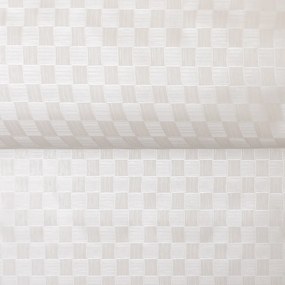PVC obrus Biele šrafované kocky PV-171 - metráž š. 140 cm