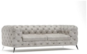 Svetlosivá zamatová pohovka 225 cm Chelsea – Ropez