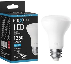 Mexen Nova, LED žiarovka E27, R63, 12W, Studená - 6500K, 1260 lm - L104-E27-1265-01