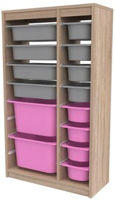 Organizér na hračky Dremonka 6 (dub sonoma + sivá + ružová). Akcia -22%. Vlastná spoľahlivá doprava až k Vám domov. 1124297