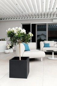 Kvetináč BLOCK, sklolaminát, 40x40x40 cm, antracit