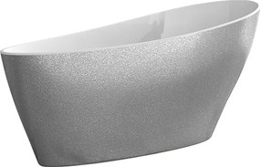Besco Voľne stojaca vaňa z liateho mramoru Keya Glam 165x70 BESCO-Rozmery: 163,5x70,5, BESCO-Farba: Biela/grafit