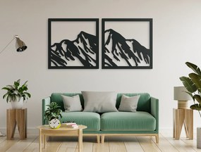 drevko 2-dielny obraz Hory Rozmer obrazu: 31,5 x 65 cm, Farba dekorácie: Čierna