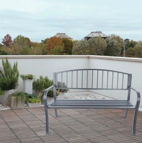 Záhradná hliníková lavička s operadlom 125 x 53 x 82 cm čierna