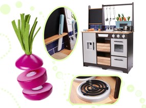 KIK Detská drevená kuchynka MDF s príslušenstvom LOFT XXL 96cm