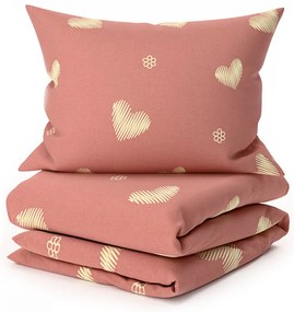 Obliečky z mikrovlákna ORANGE HEART, ružové Rozmer obliečky: 70 x 90 cm | 140 x 200 cm