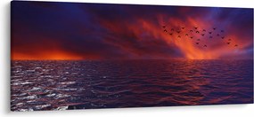 Obraz mora s vtákmi (120x50 cm)