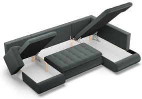 Sedacia súprava FORESTA Kronos v tvare U, pravá tmavosivá