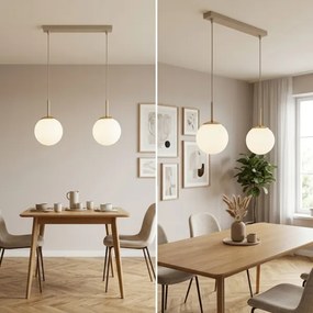 Brilagi - Závesný luster na lanku MILO 2xE27/60W/230V béžová/zlatá
