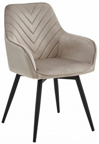 Otočné jedálenské kreslo NANA360 VELVET, béžové