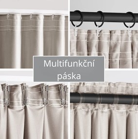 Závěs s multifunkční páskou AmeliaHome Velvet pískově béžový