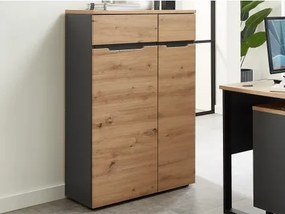 Úložná skrinka Memphis, 75 cm, dub artisan/grafit%