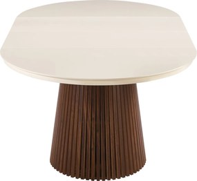 Vintino Jedálenský stôl NEVIO 120–160–200 × 120 cm – kašmír / orech
