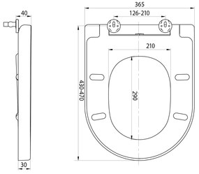 Aqualine Aqualine, JALTA WC sedátko, Soft Close, Easy Take, biela, PBS103