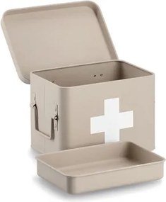 Zeller Present 2. akosť - Lekárnička, kovový box na lieky, 2v1, béžový, MEDICINE 23x17x16