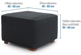 Super strečové poťahy HARMONIA antracitová taburetka (40 - 60 cm)