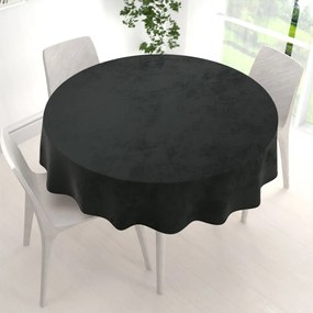 Biante Veľký zamatový okrúhly obrus Velvet Premium SVP-014 Čiernozelený Ø 160 cm