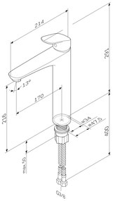 Umývadlová batéria AM.PM Like FLA92200 vysoká s odtokovým ventilom, chróm
