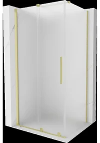 Mexen Velar posuvný sprchový kút 110 x 70 cm, matné sklo, zlatá kartáčovaná - 871-110-070-31-55