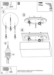 Stropné svietidlo Horus, 1x biele plastové tienidlo, (biely plast), (35 cm)