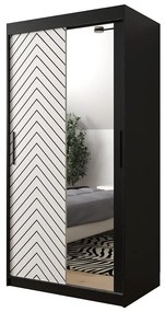 Skriňa Jodełka 2 100 čierna/biely/čierna