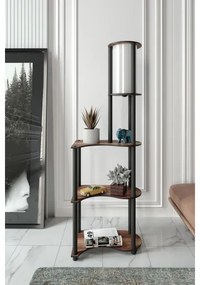 Stojacia lampa s poličkami 1xE27/40W/230V 140 cm čierna/hnedá