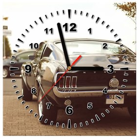 Gario Obraz s hodinami Ford Mustang, 55laney69 Rozmery: 30 x 30 cm