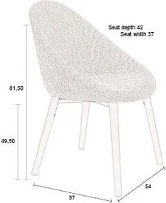 Béžové čalúnené jedálenské kreslo Fenna – Dutchbone